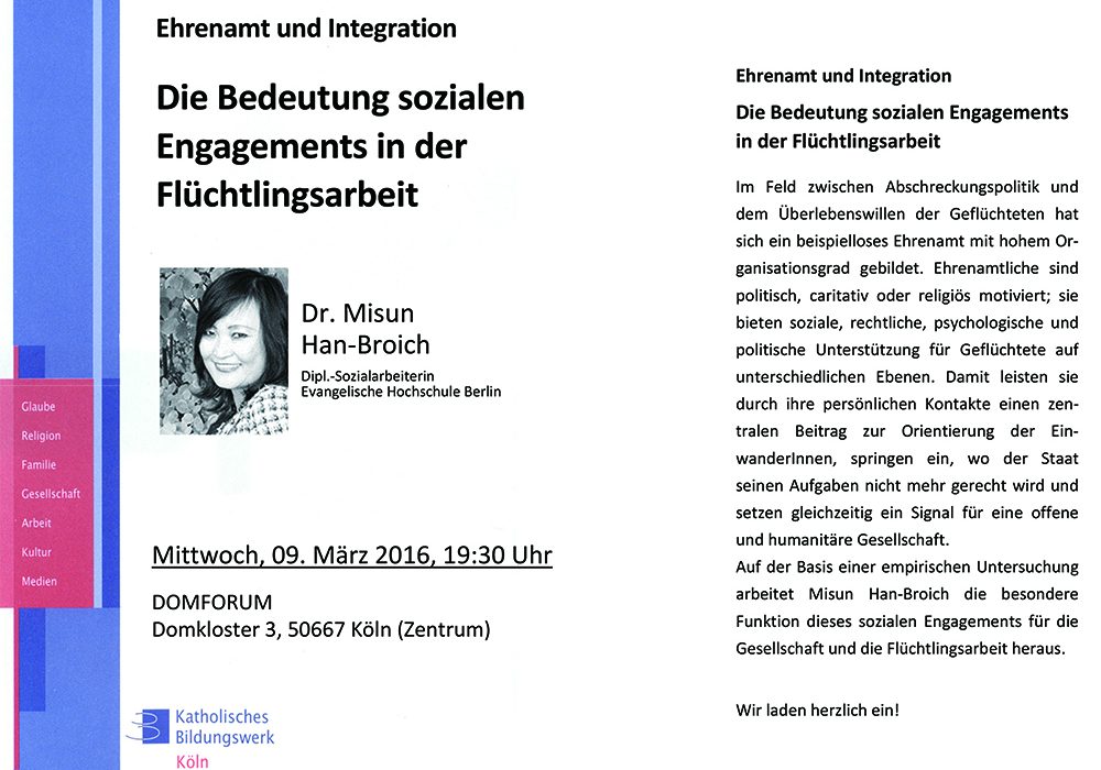 Ehrenamt und Integration 09-03.16 Misun Han-Broich